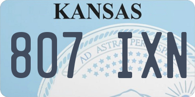 KS license plate 807IXN