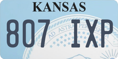 KS license plate 807IXP