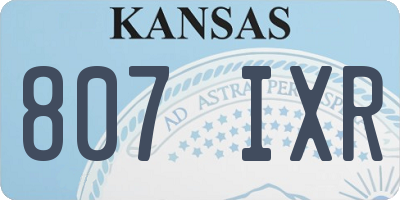 KS license plate 807IXR