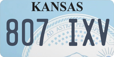 KS license plate 807IXV