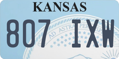 KS license plate 807IXW