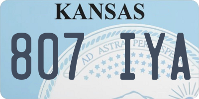 KS license plate 807IYA