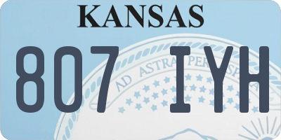 KS license plate 807IYH