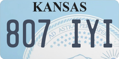 KS license plate 807IYI