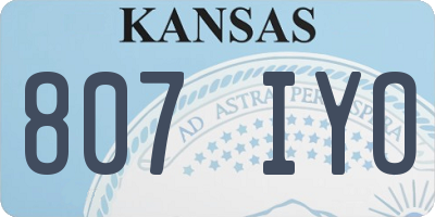 KS license plate 807IYO