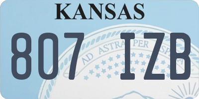KS license plate 807IZB