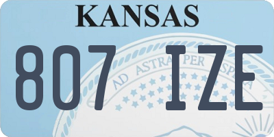KS license plate 807IZE