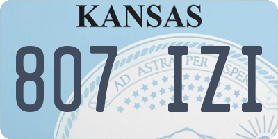 KS license plate 807IZI