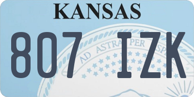 KS license plate 807IZK