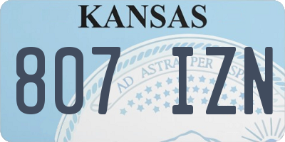 KS license plate 807IZN