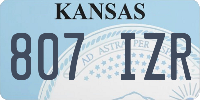 KS license plate 807IZR