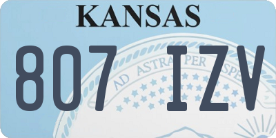 KS license plate 807IZV