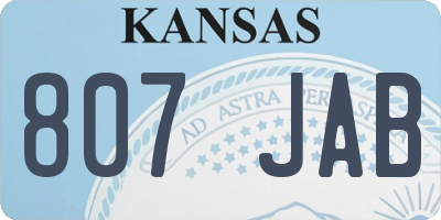 KS license plate 807JAB