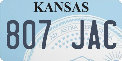 KS license plate 807JAC