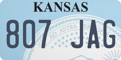 KS license plate 807JAG