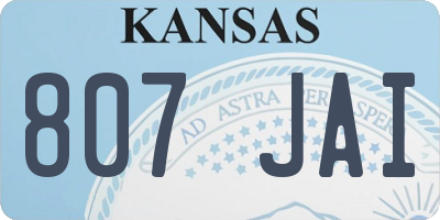 KS license plate 807JAI