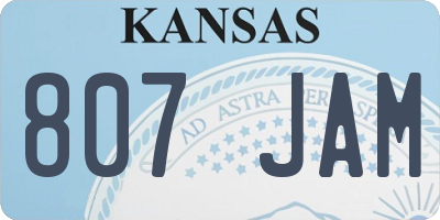 KS license plate 807JAM