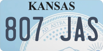 KS license plate 807JAS