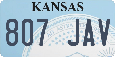 KS license plate 807JAV