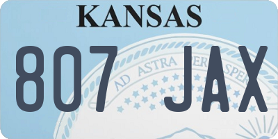 KS license plate 807JAX