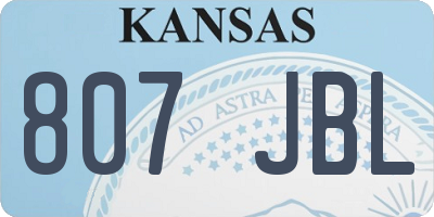 KS license plate 807JBL