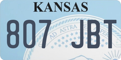 KS license plate 807JBT