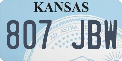 KS license plate 807JBW