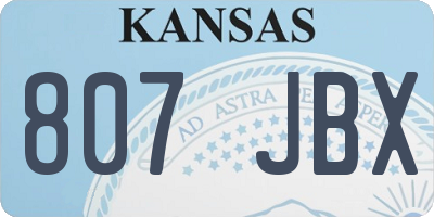 KS license plate 807JBX