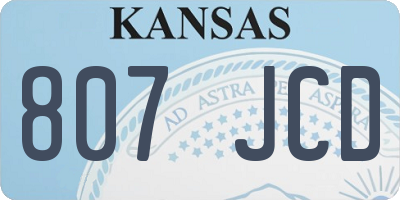 KS license plate 807JCD