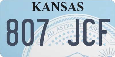 KS license plate 807JCF