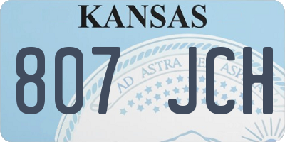 KS license plate 807JCH