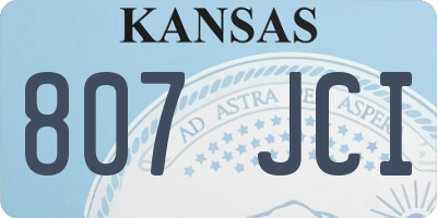 KS license plate 807JCI