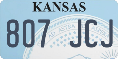KS license plate 807JCJ