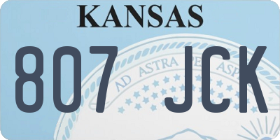 KS license plate 807JCK