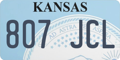 KS license plate 807JCL
