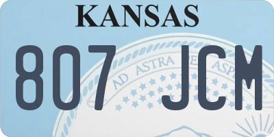 KS license plate 807JCM