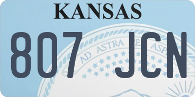 KS license plate 807JCN