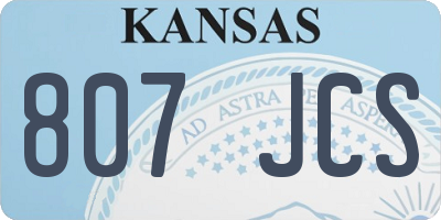 KS license plate 807JCS