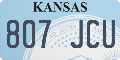 KS license plate 807JCU
