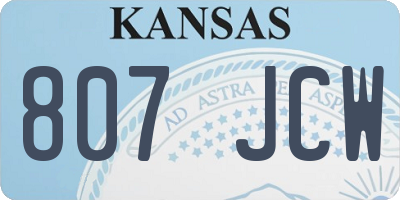 KS license plate 807JCW