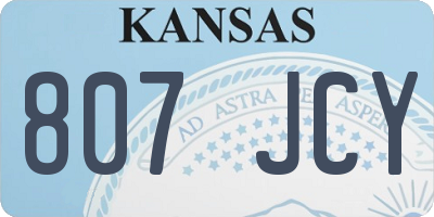 KS license plate 807JCY
