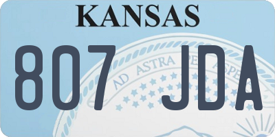 KS license plate 807JDA