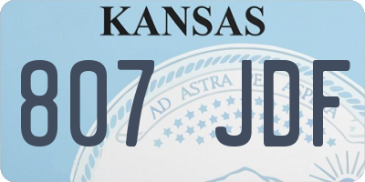 KS license plate 807JDF