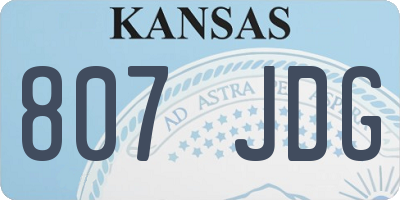 KS license plate 807JDG