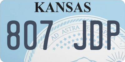 KS license plate 807JDP