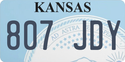 KS license plate 807JDY