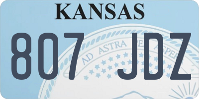 KS license plate 807JDZ