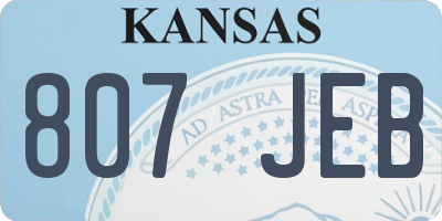 KS license plate 807JEB