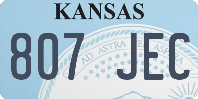 KS license plate 807JEC