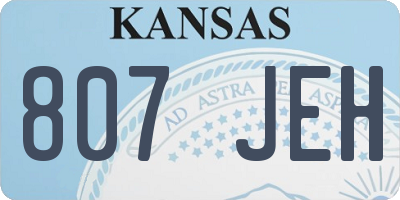 KS license plate 807JEH